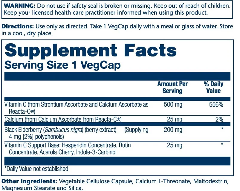 Solaray Reacta-C & Elderberry 120 Caps