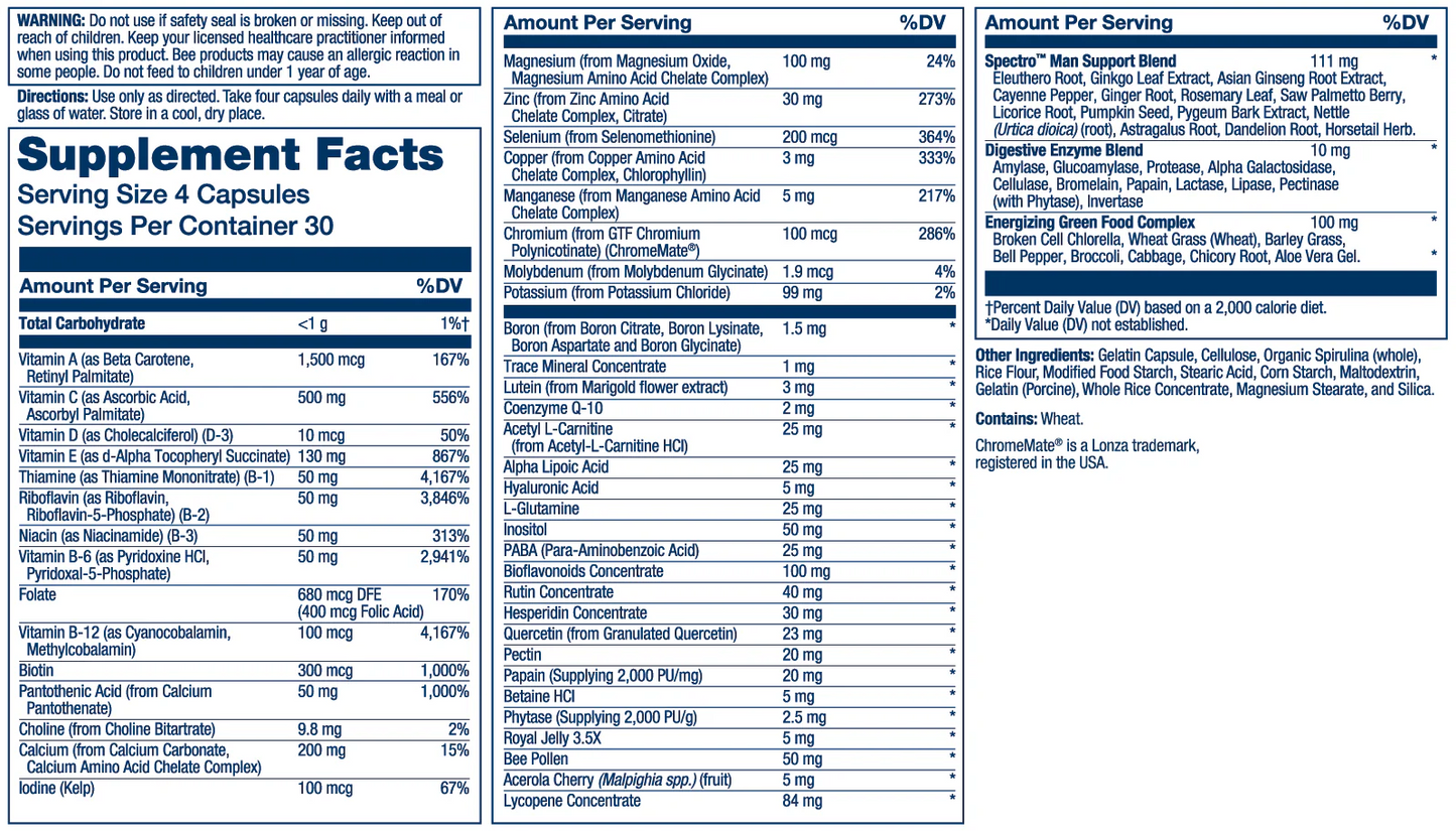 Solaray Spectro Man Multivitamin 120 Caps