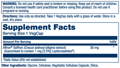 Solaray Affron Saffron Extract 60 Caps