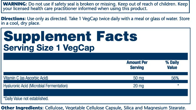 Solaray Hyaluronic Acid 20mg 30 Caps