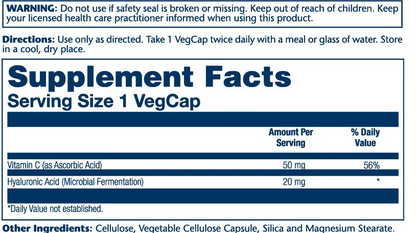 Solaray Hyaluronic Acid 20mg 30 Caps