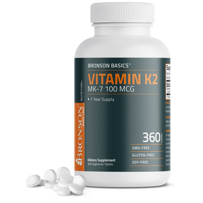 Bronson Vitamins Vitamin K2 Mk-7 100 Mcg 120 Tabs