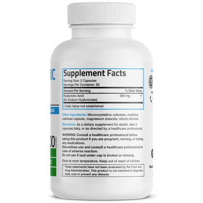 Bronson Vitamins Hyaluronic Acid 200 Mg 100 Caps