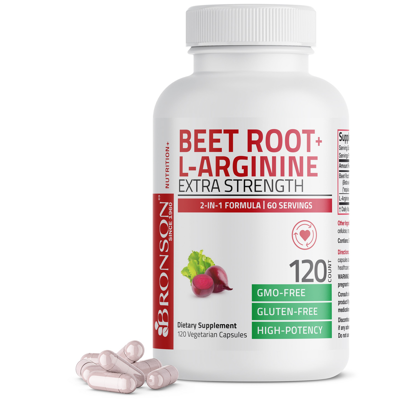 Bronson Vitamins Beet Root + L-Arginine 60 Caps