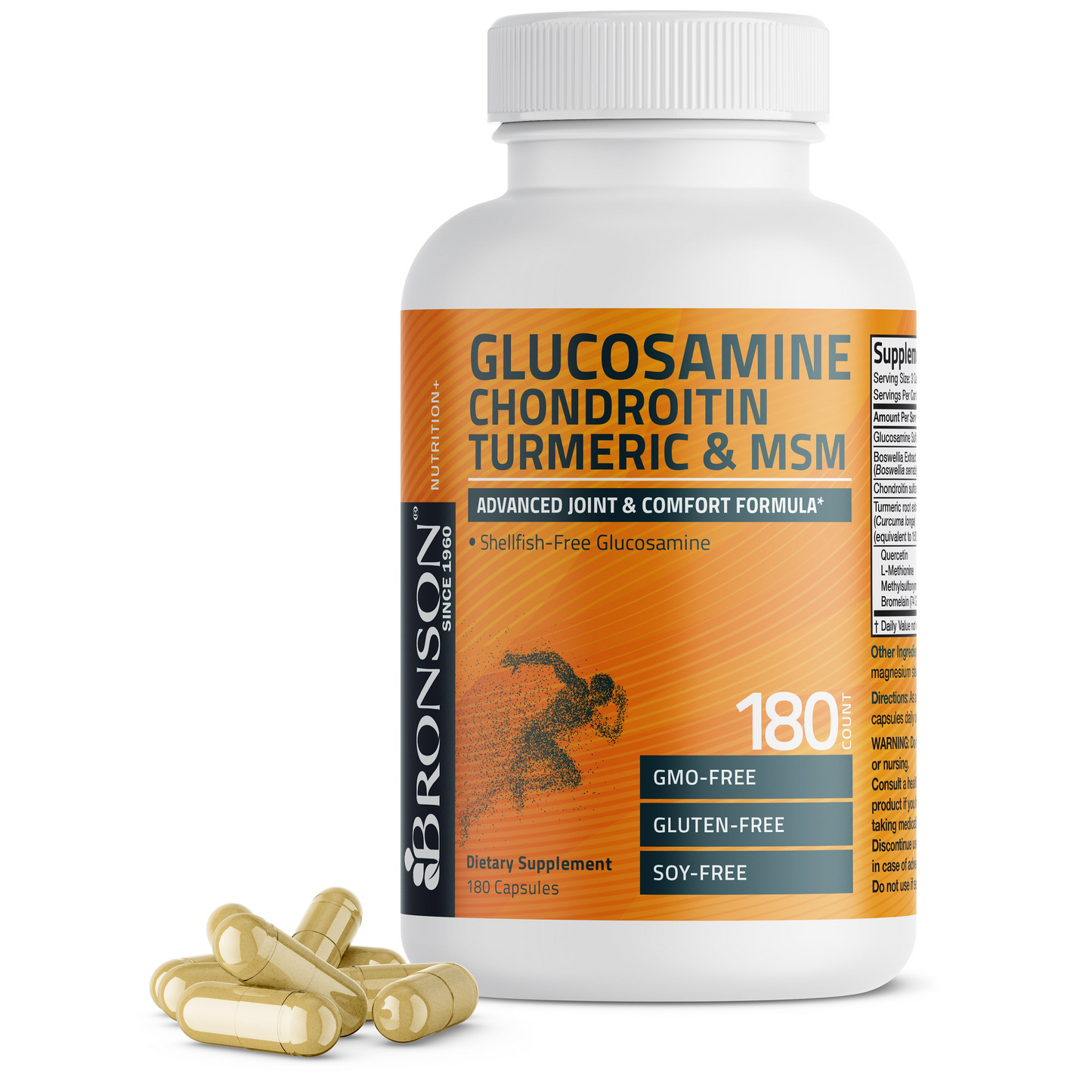 Bronson Vitamins Glucosamine Chondroitin Turmeric & Msm 60 Caps