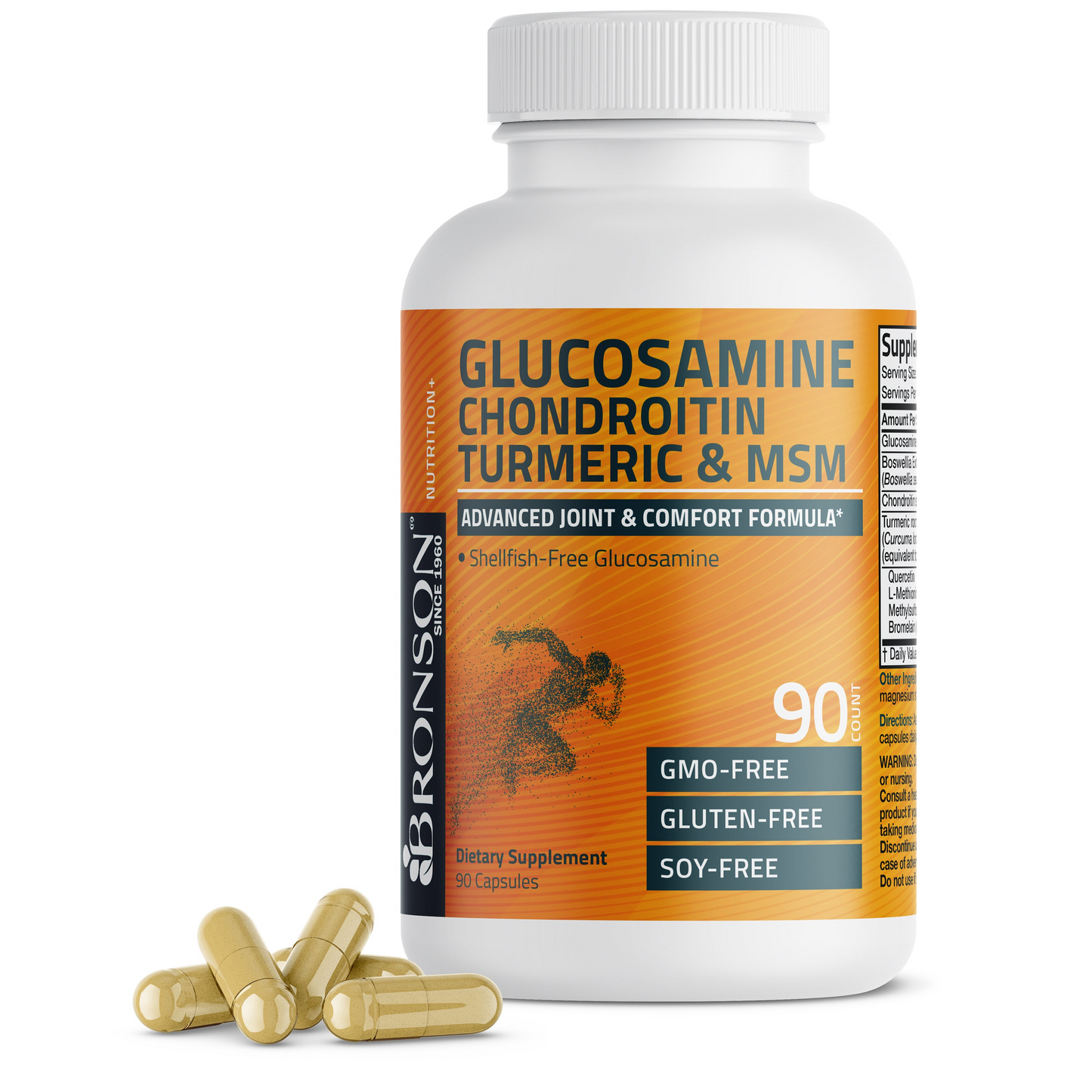 Bronson Vitamins Glucosamine Chondroitin Turmeric & Msm 60 Caps