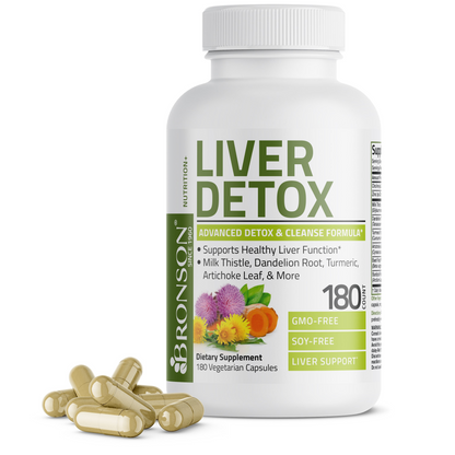 Bronson Vitamins Liver Detox Advanced Detox & Cleansing Formula 60 Caps