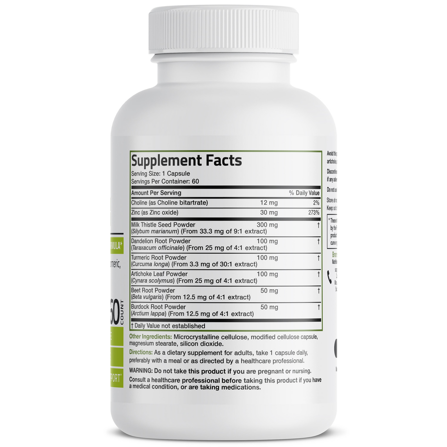 Bronson Vitamins Liver Detox Advanced Detox & Cleansing Formula 60 Caps