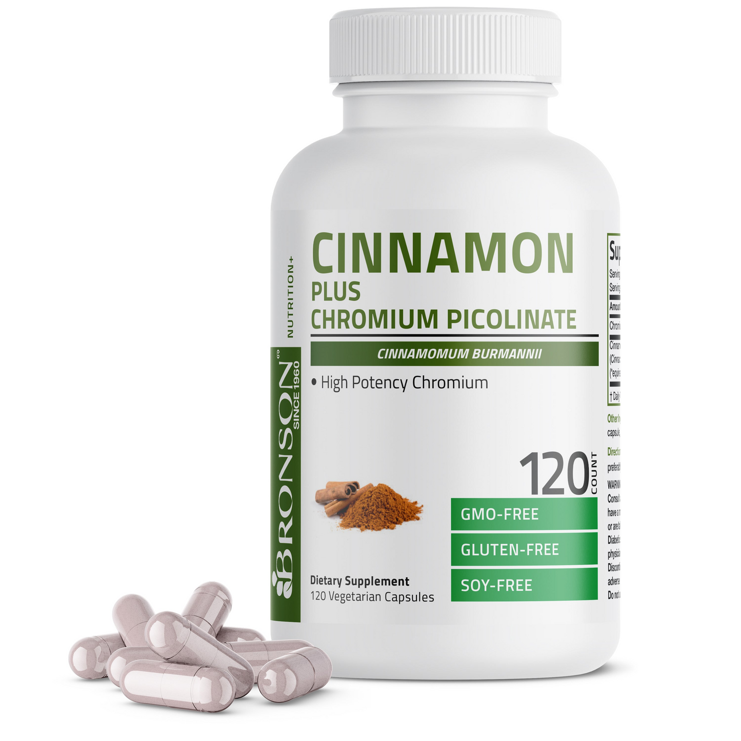 Bronson Vitamins Cinnamon 2000 Mg per Serving Plus Chromium 60 Caps