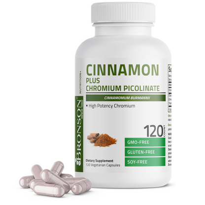 Bronson Vitamins Cinnamon 2000 Mg per Serving Plus Chromium 60 Caps