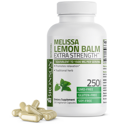 Bronson Vitamins Melissa Lemon Balm 1500 Mg per Serving 120 Caps