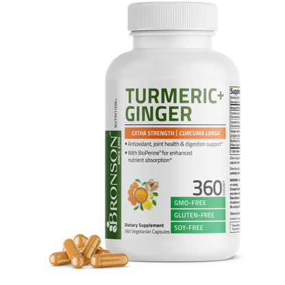 Bronson Vitamins Turmeric + Ginger 1950 Mg 60 Caps