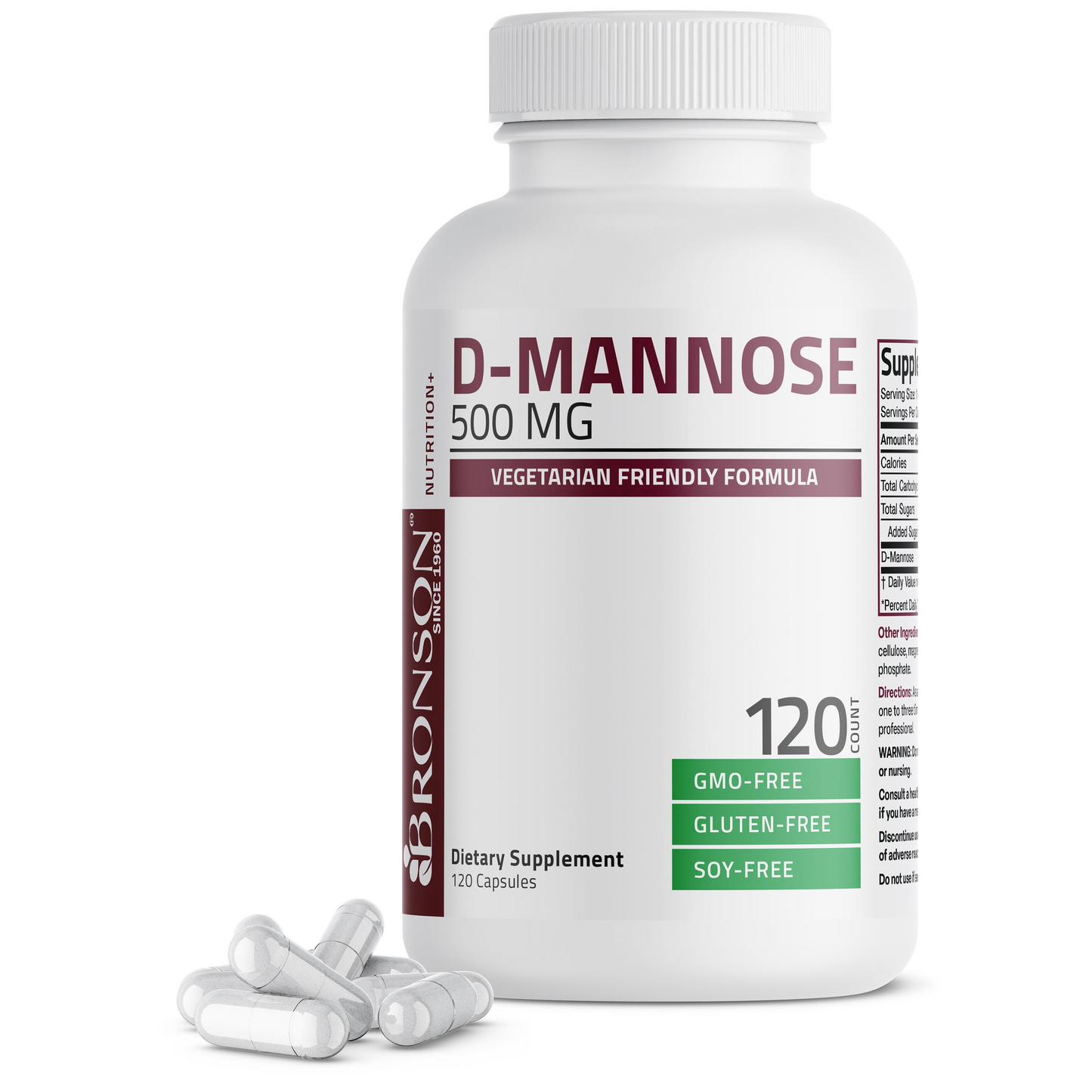 Bronson Vitamins Bronson D-Mannose 500 Mg 60 Caps