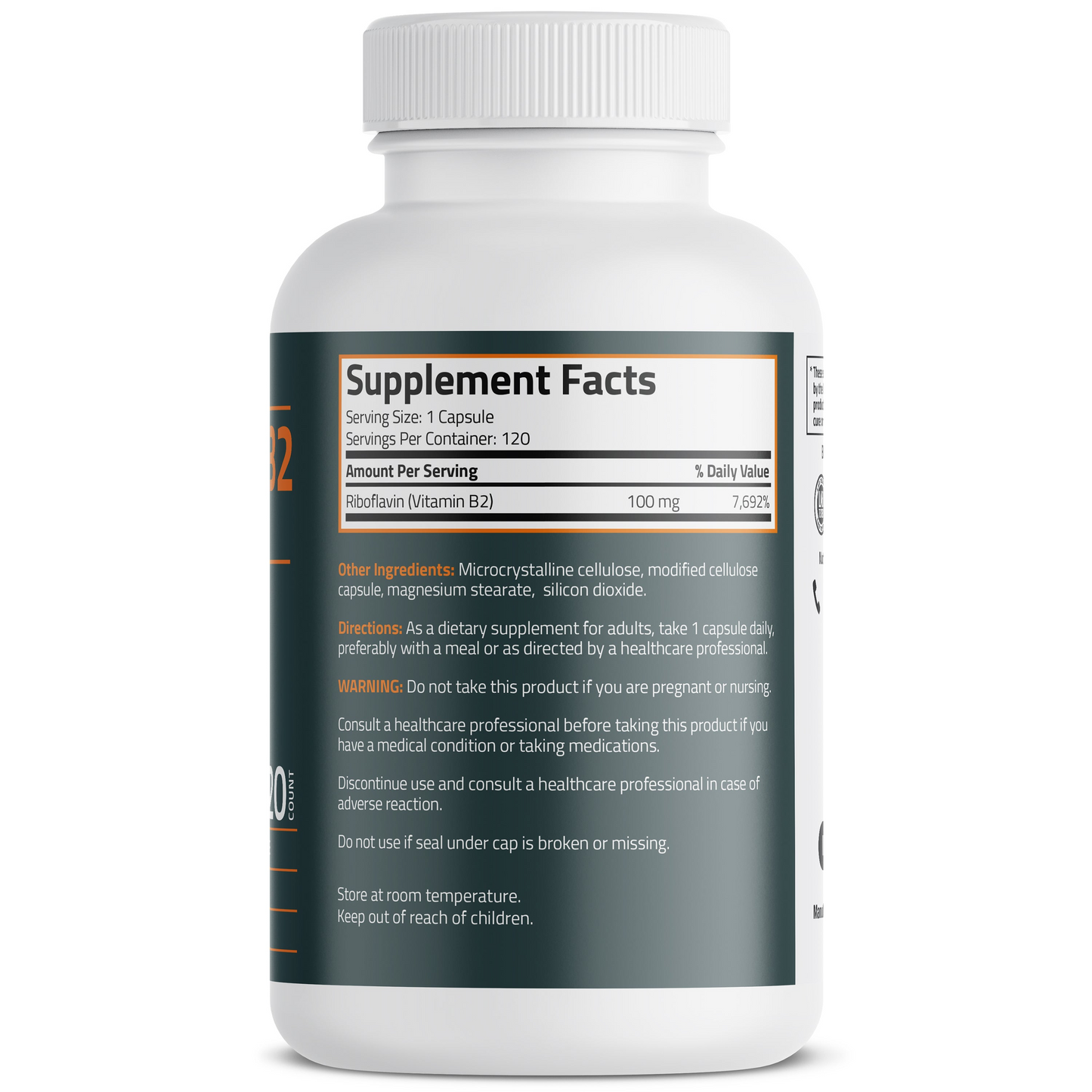 Bronson Vitamins Vitamin B2 100mg 120 Caps
