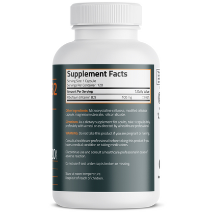 Bronson Vitamins Vitamin B2 100mg 120 Caps