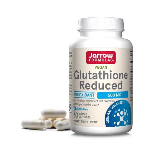 Jarrow Formulas Vegan Glutathione Reduced 500mg – Antioxidant & Cellular Support | 60 Veggie Capsules