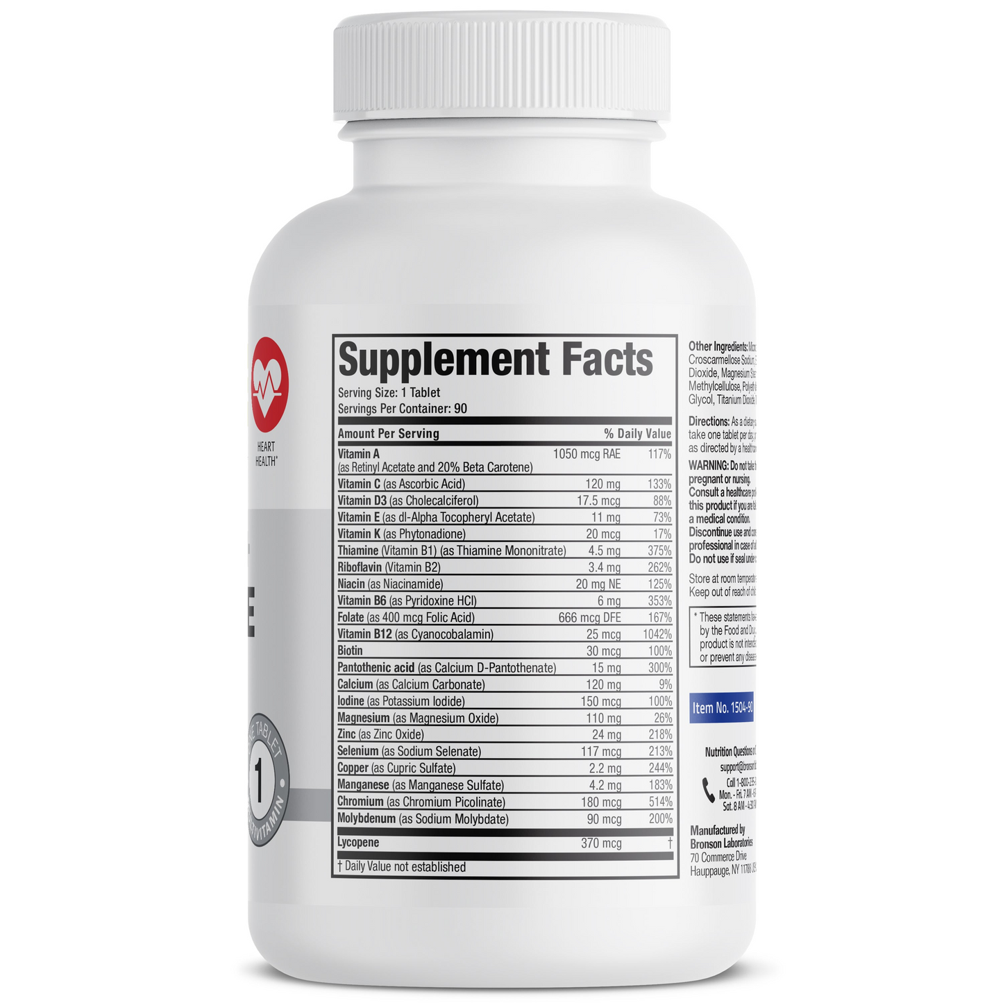 Bronson Vitamins Bronson One™ Men's 50+ Complete Once-Daily Multivitamin 90 Tabs