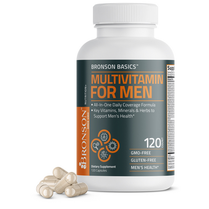Bronson Vitamins Multivitamin for Men All-In-One Daily Coverage 60 Caps