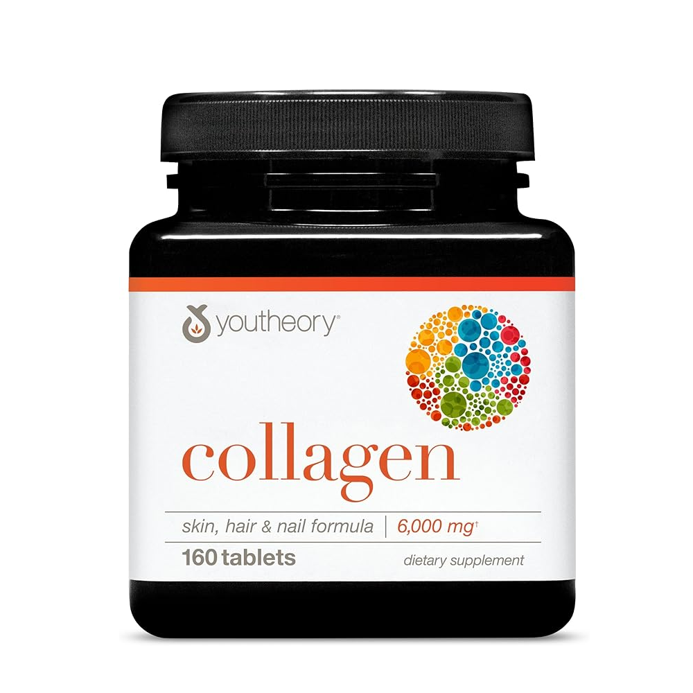 Youtheory Collagen – Skin, Hair & Nail Formula 6000mg with Vitamin C, 290 Tablets