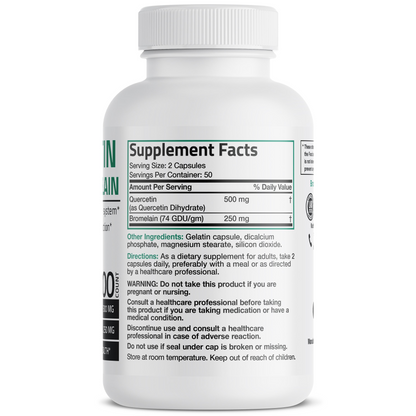 Bronson Vitamins Quercetin & Bromelain - 100 Capsules