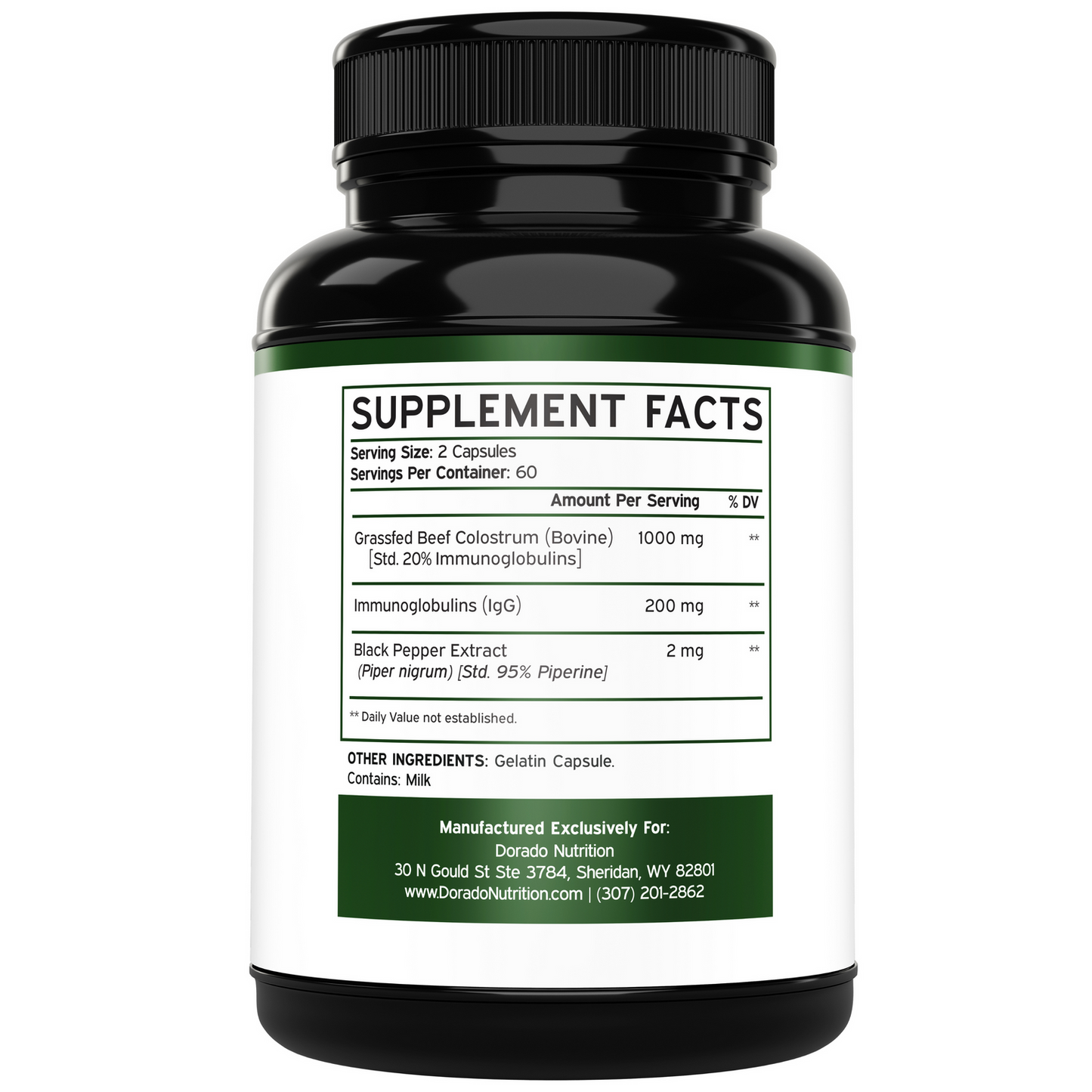 Dorado Nutrition Colostrum Supplement - 120 Capsules