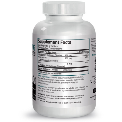 Bronson Vitamins Calcium and Magnesium with Boron and Zinc - 180 Tablets