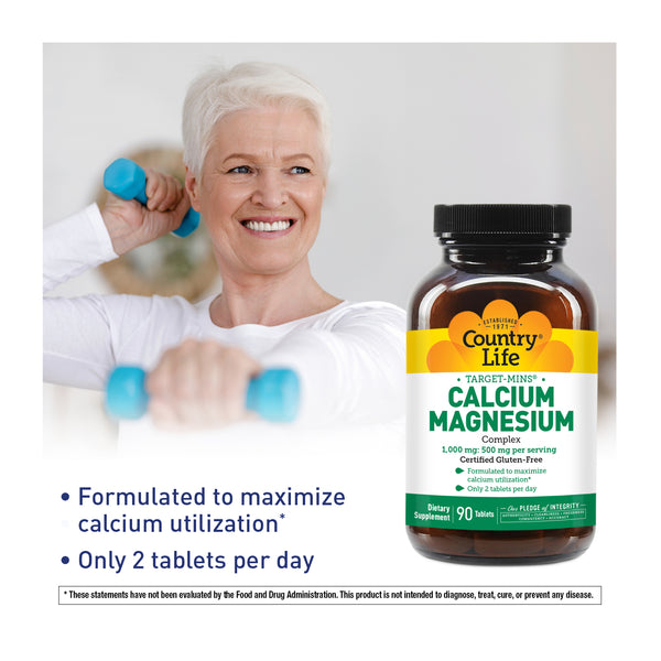 Country Life Vitamins Target-Mins® Calcium Magnesium 90 Tablets