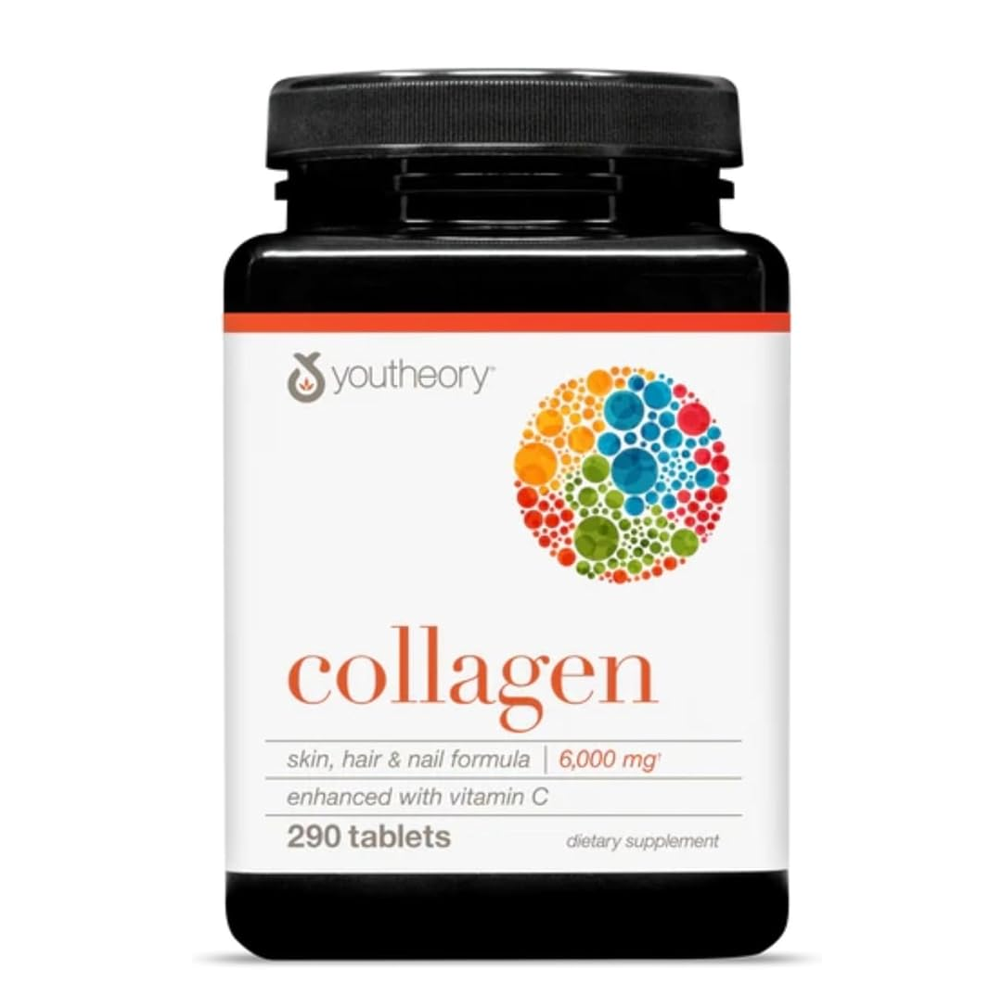 Youtheory Collagen – Skin, Hair & Nail Formula 6000mg with Vitamin C, 290 Tablets
