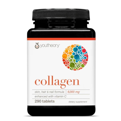 Youtheory Collagen – Skin, Hair & Nail Formula 6000mg with Vitamin C, 290 Tablets