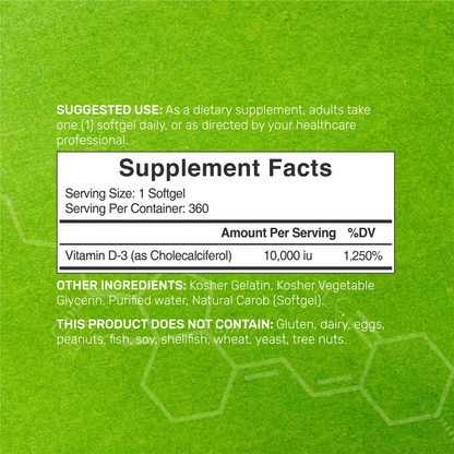 Deal Supplement Vitamin D3 10000 IU, 360 Softgels