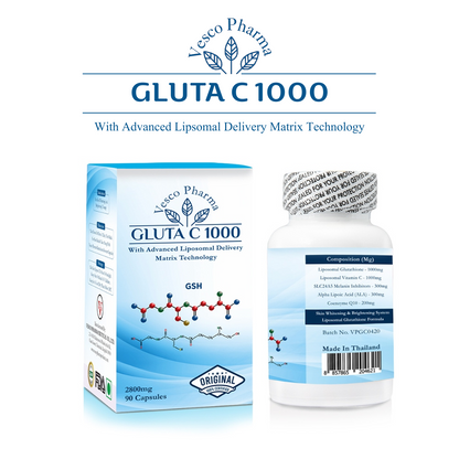 Vesco Pharma Gluta-C 1000 Advanced Glutathione Formula for Skin Health