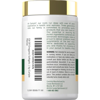 Carlyle Nutritionals Oregano Oil | 150 Softgels