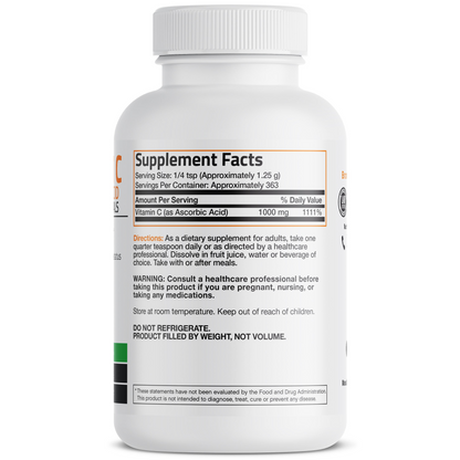 Bronson Vitamins Vitamin C Pure Ascorbic Acid Crystals - 1,000 Mg 454g