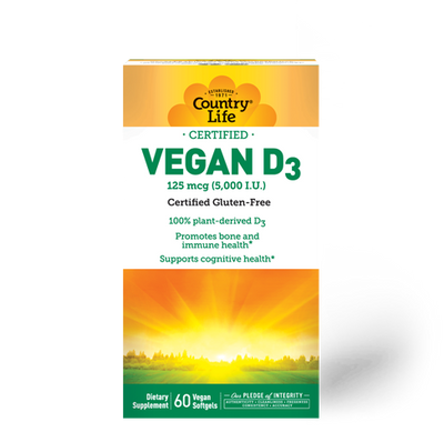 Country Life Vitamins Vegan D3 30 Softgels