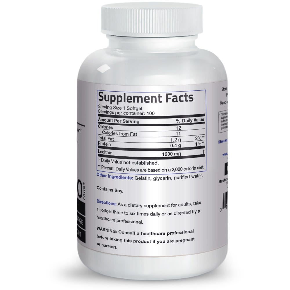 Bronson Vitamins Lecithin - 1,200 Mg 100 Softgels