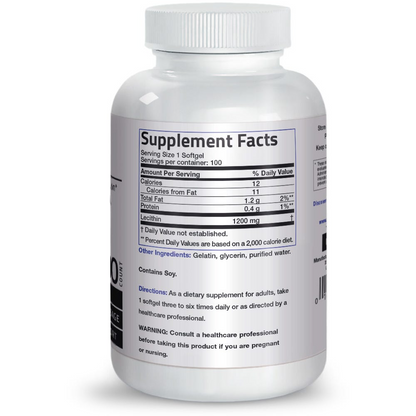 Bronson Vitamins Lecithin - 1,200 Mg 100 Softgels
