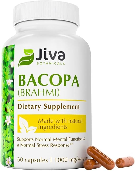 Jiva Botanicals Bacopa (Brahmi) – Dietary Supplement | Supports Mental Function & Stress Response