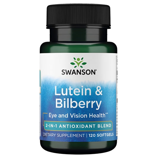 Swanson Lutein & Bilberry – 2-In-1 Antioxidant Blend for Eye & Vision Health – 120 Softgels