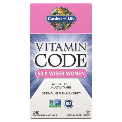 Garden of Life Vitamin Code 50 and Wiser Women's Multi 120 Capsules