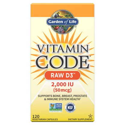 Garden of Life Vitamin Code Raw D3 2000 Iu 60 Capsules