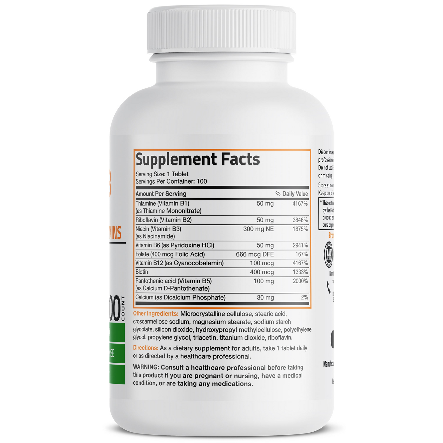 Bronson Vitamins Super Vitamin B Complex 100 Tabs