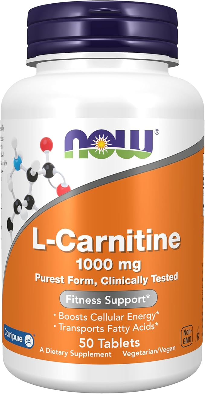 NOW L-Carnitine 1000mg Clinically Tested Fitness Support for Cellular Energy