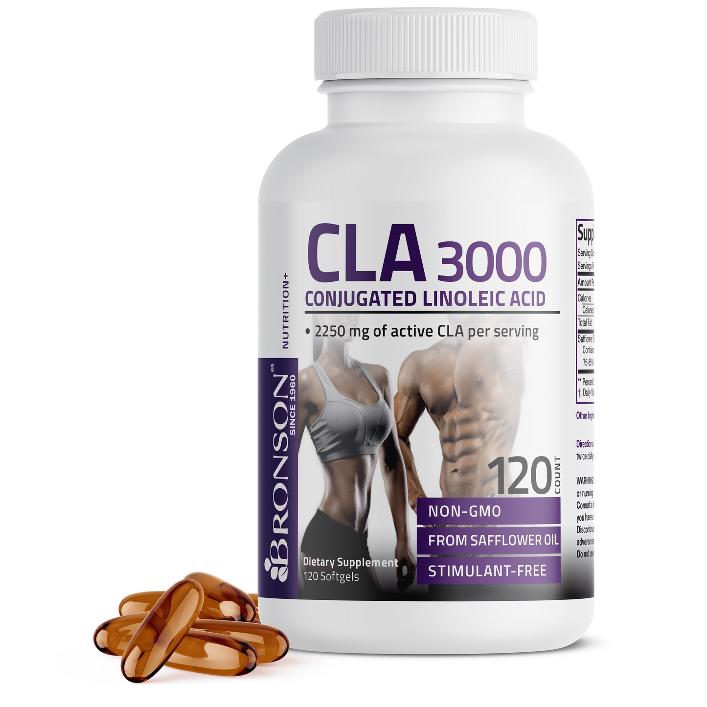 Bronson Vitamins Cla 3000 Conjugated Linoleic Acid Extra High Potency - 3,000 Mg 90 Softgels