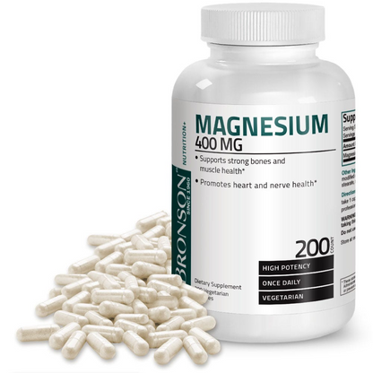 Bronson Vitamins Magnesium Oxide High Potency - 400 Mg 100 Caps