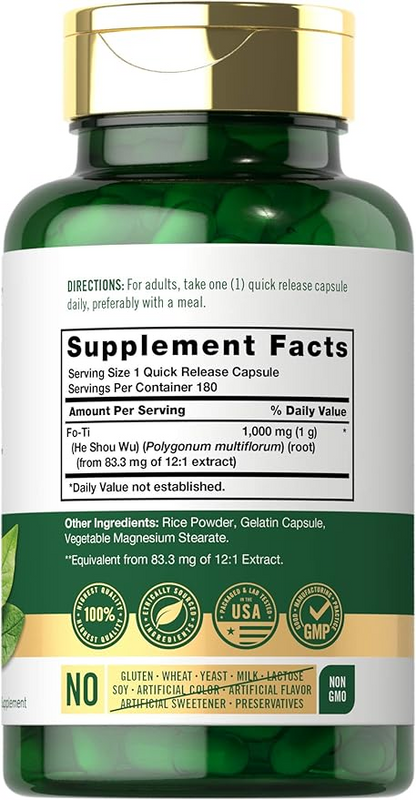 Carlyle Nutritionals Fo-Ti Root 1000mg | 180 Capsules
