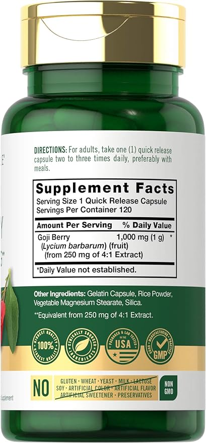 Carlyle Nutritionals Goji Berry 1000mg | 120 Capsules