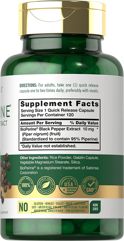 Carlyle Nutritionals Bioperine 10mg | 120 Capsules
