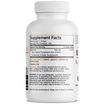 Bronson Vitamins Natural Vitamin E Complex - 400 Iu 100 Softgels