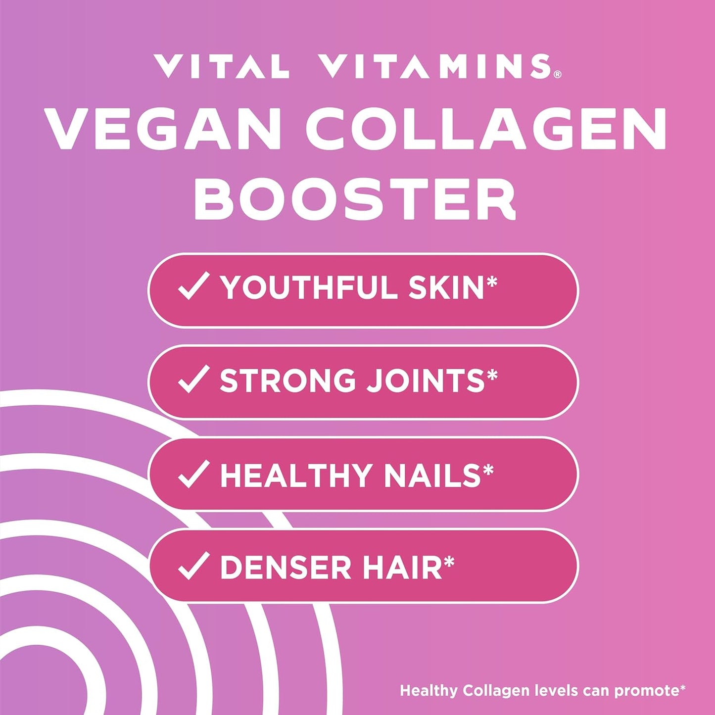 Vital Vitamins Vegan Collagen Booster Hair, Skin, Nails & Joint Support, 60 Capsules