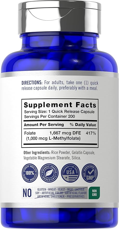 Opti-Folate L-Methylfolate 1000mcg | 200 Capsules